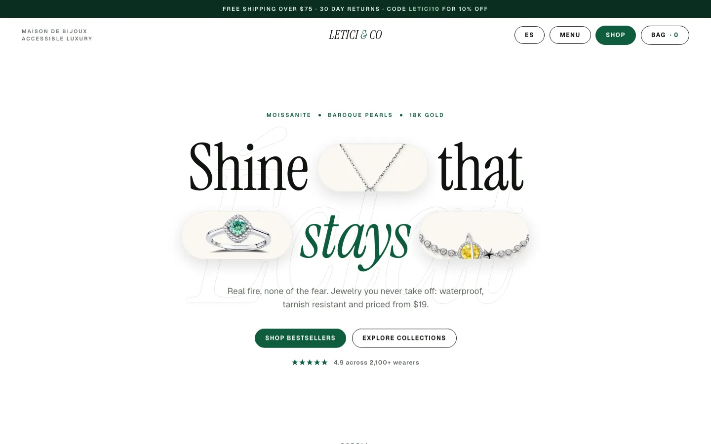 Letici & Co website on a laptop